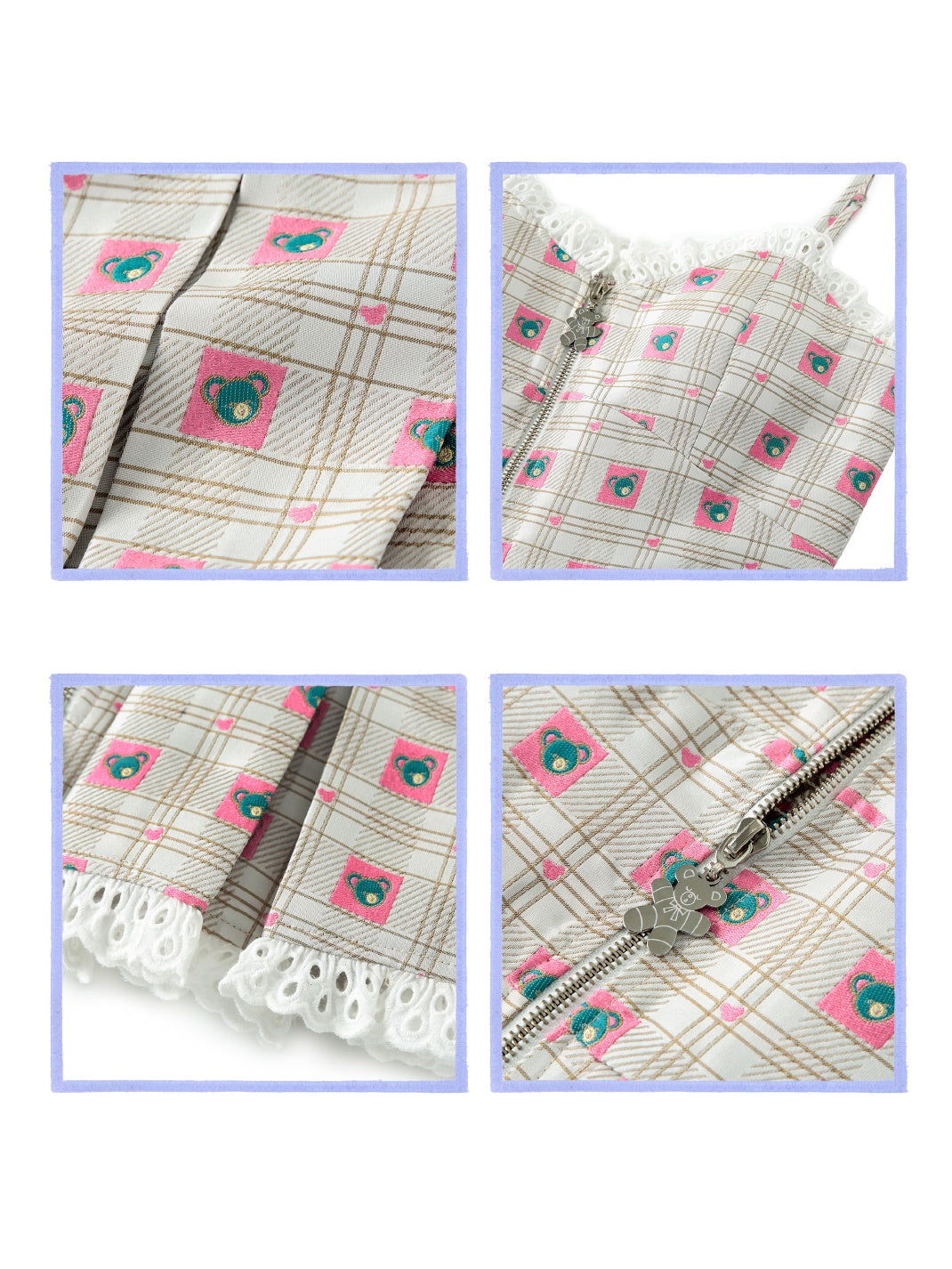 Plaid WAIST PLEATED LACE SLING