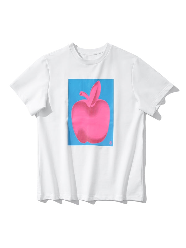 Gradient Sommer Apple Print T-Shirt