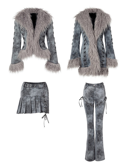 Gefälschte Lederjacke und überbackene Hose &amp; Rock