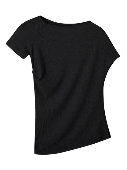 Pleated Asymmetrical T-shirt