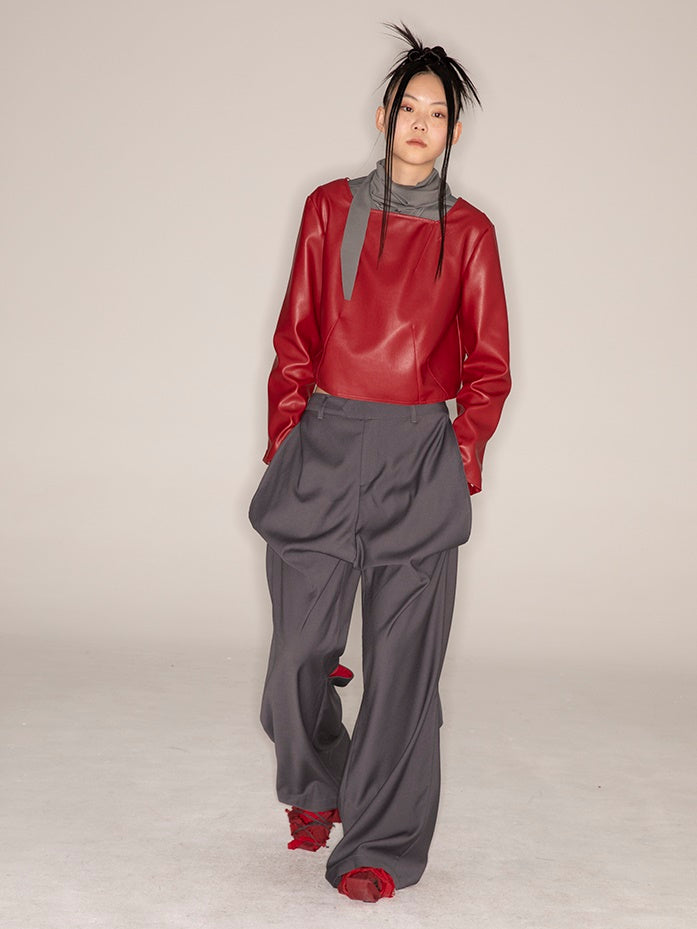 Low-Waist Loose Strait-Leg Pants