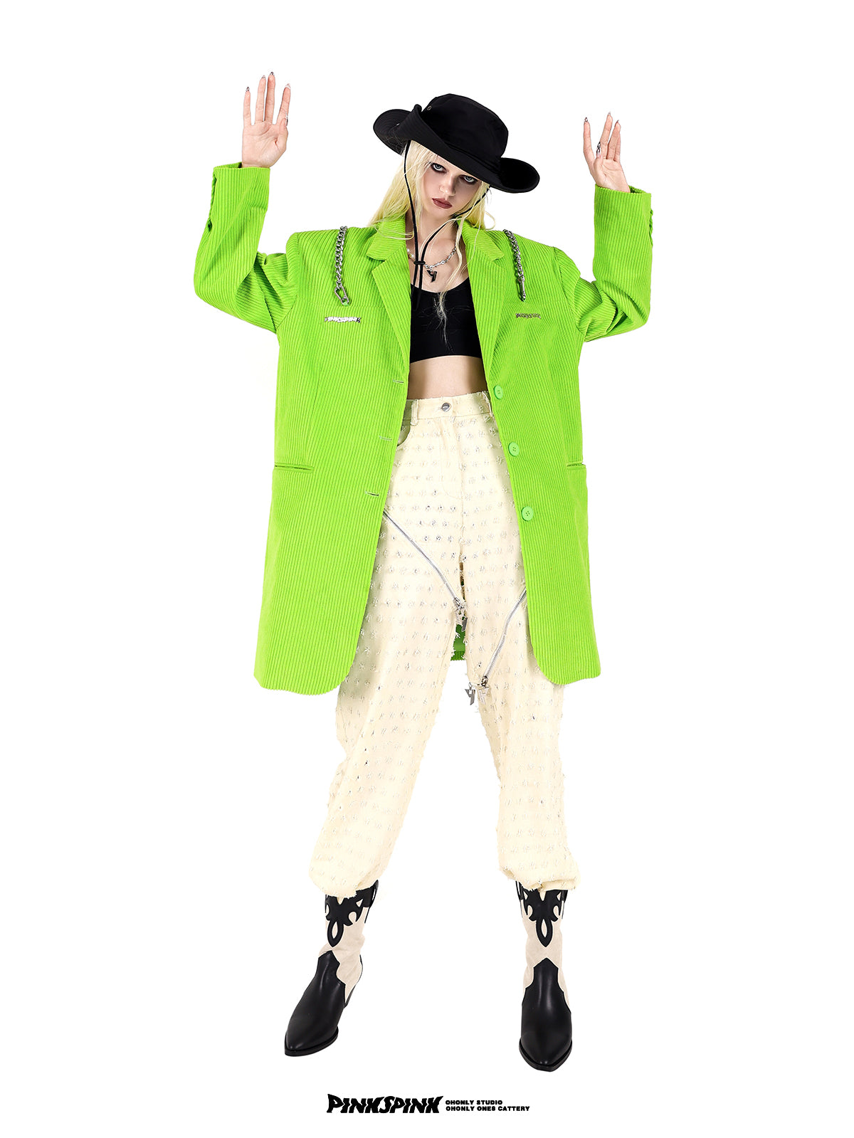 Fluorescence Over-size Chain Jacket