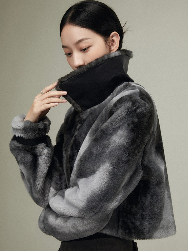 Eco-friendly Fur Short Lamb Wool Coat