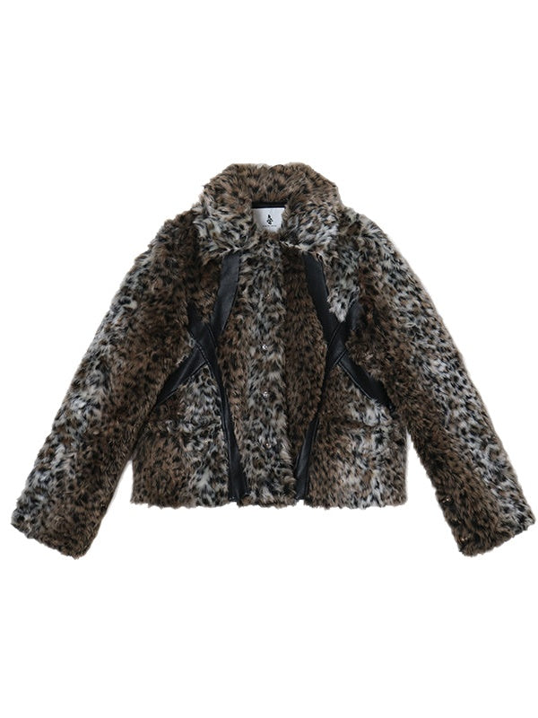 LEOPARD FUR SHORT LOOSE COAT