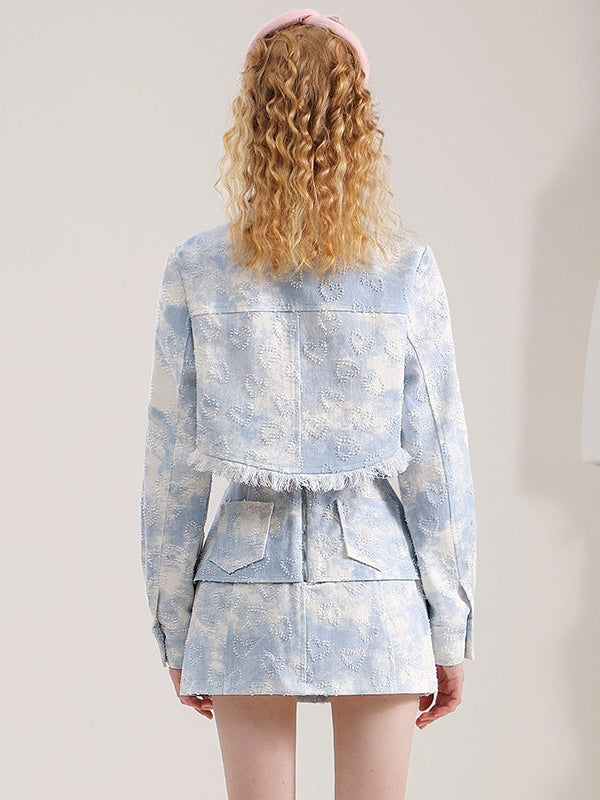 Denim Jacket &amp; Splicing Skirt Setup