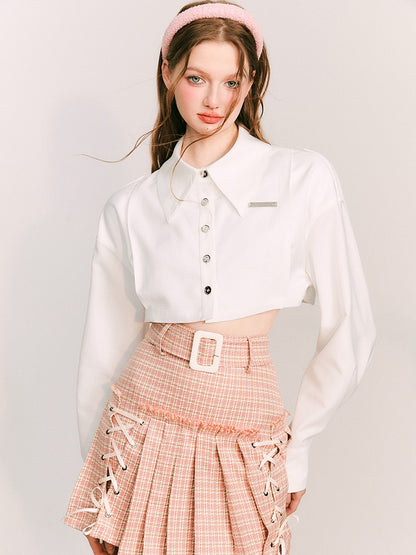 Short Long Sleeve Shirt ＆ College Tie