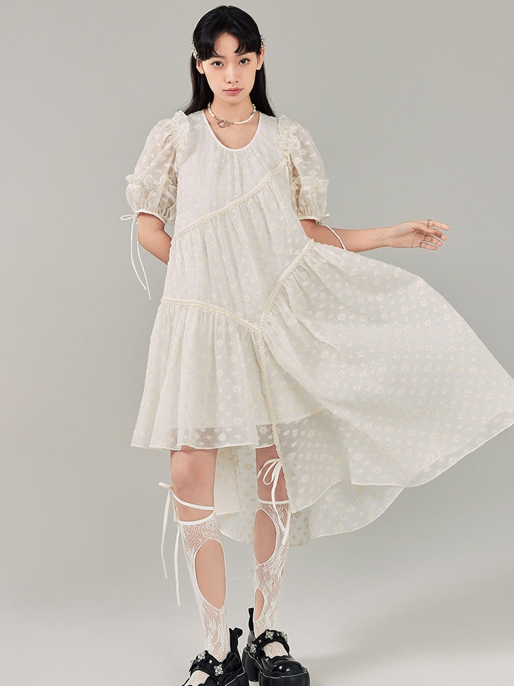 Fairy Jacquard Robe douce irrégulière