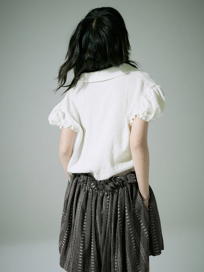 Prff-Sleepes Frill Embroidery Cropped Blouse