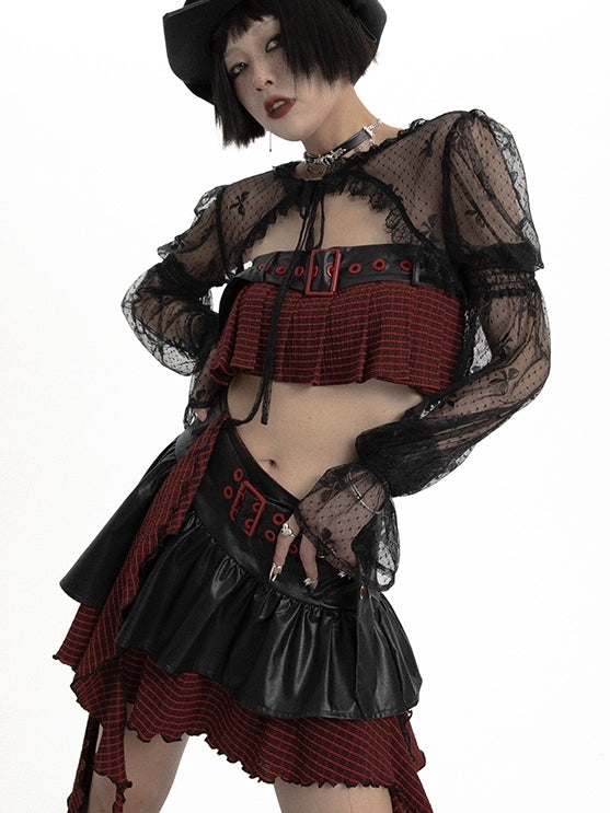 Y2K Goth Casual Irregular Skirt &amp; Tube Top