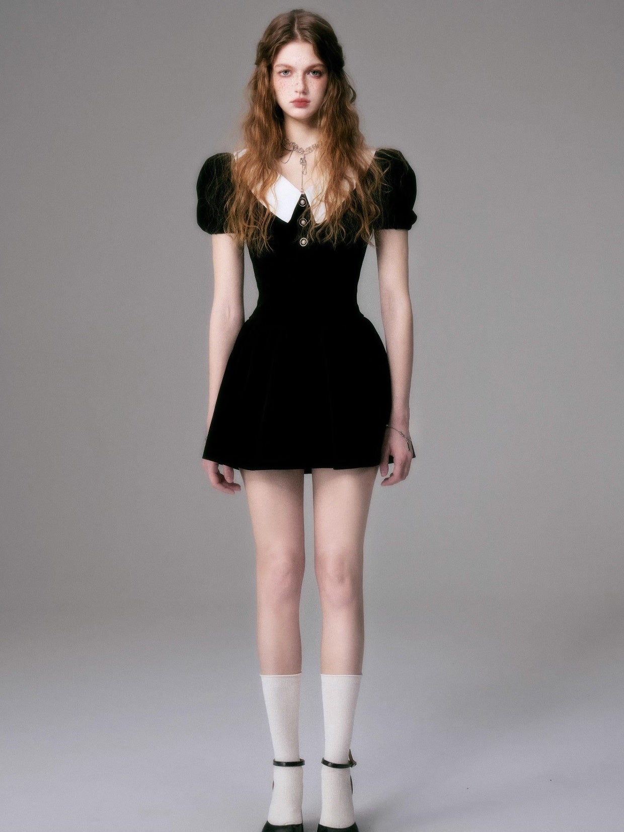 Velvet Doll Collar Dress