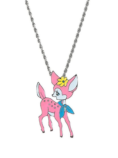 Deer Cartoon Long Necklace