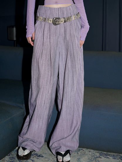 Retro Striped Long Wide Leg Pants