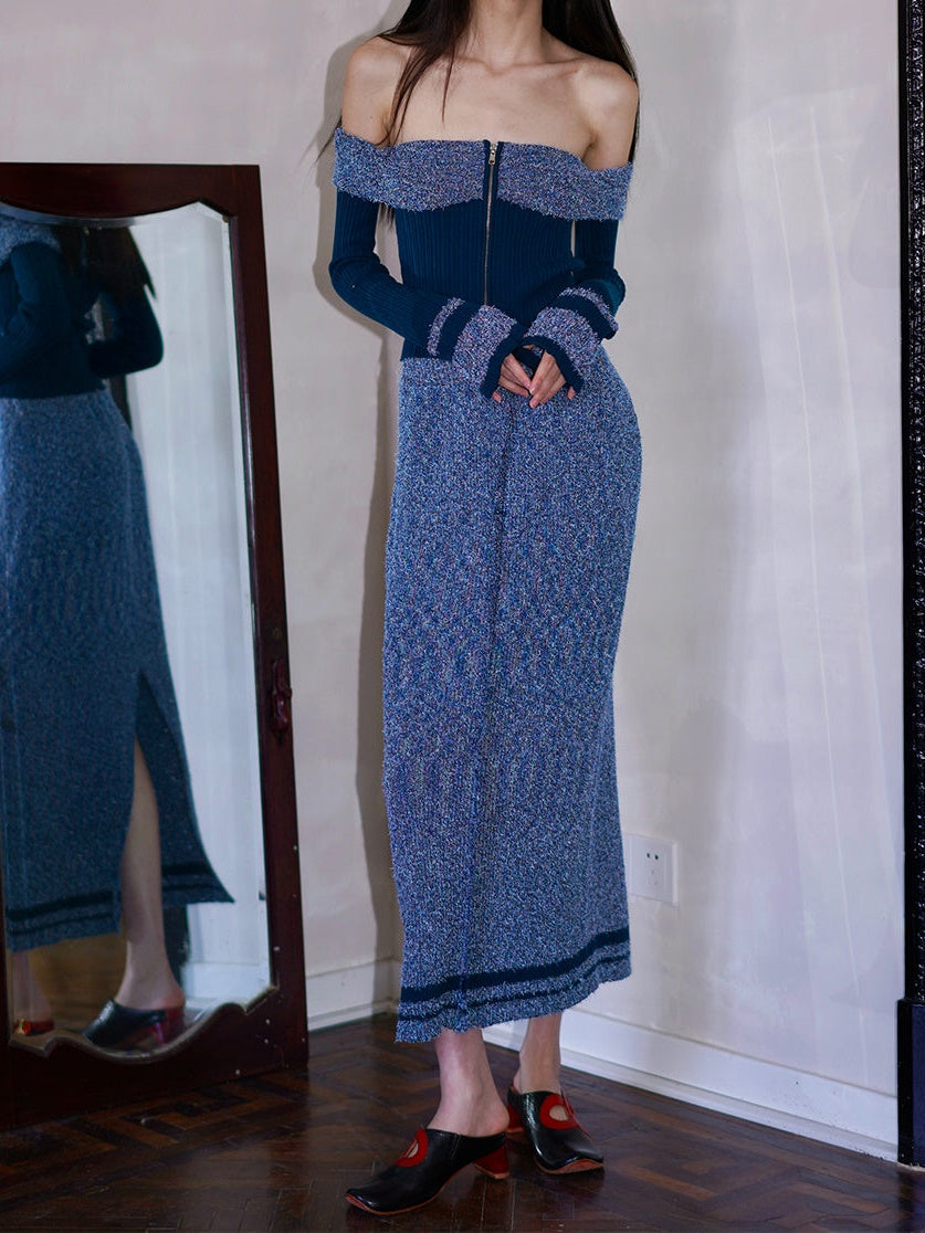 Long Straight Knit Skirt