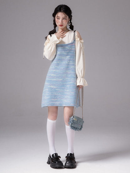 Sea Pattern Striped Sling One-piece