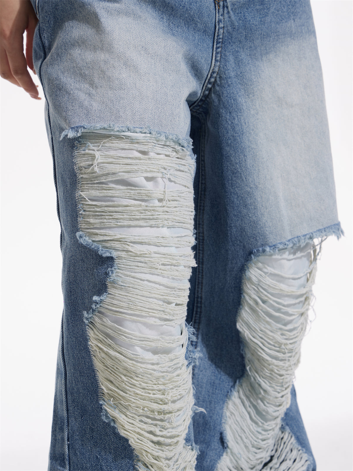 LOOSE STRAIGHT DAMAGE JEANS – ARCANA ARCHIVE