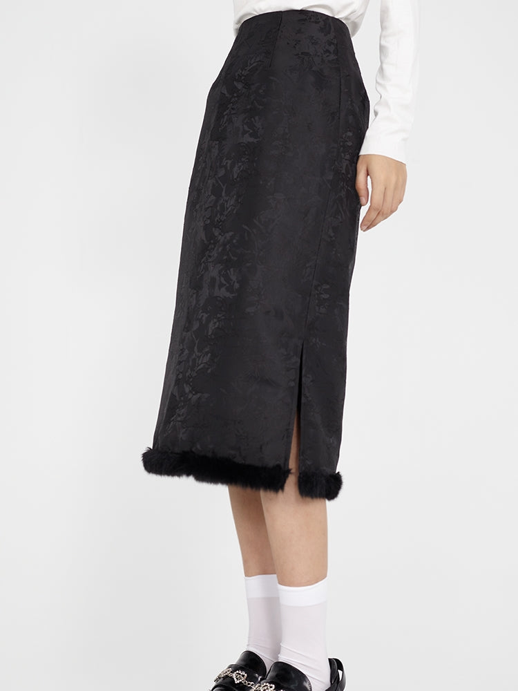 New Chinese Style Fur Half Skirt