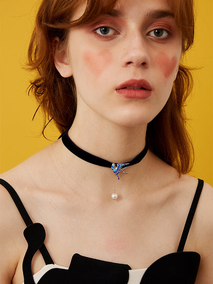 Cloisonne Swallow Choker