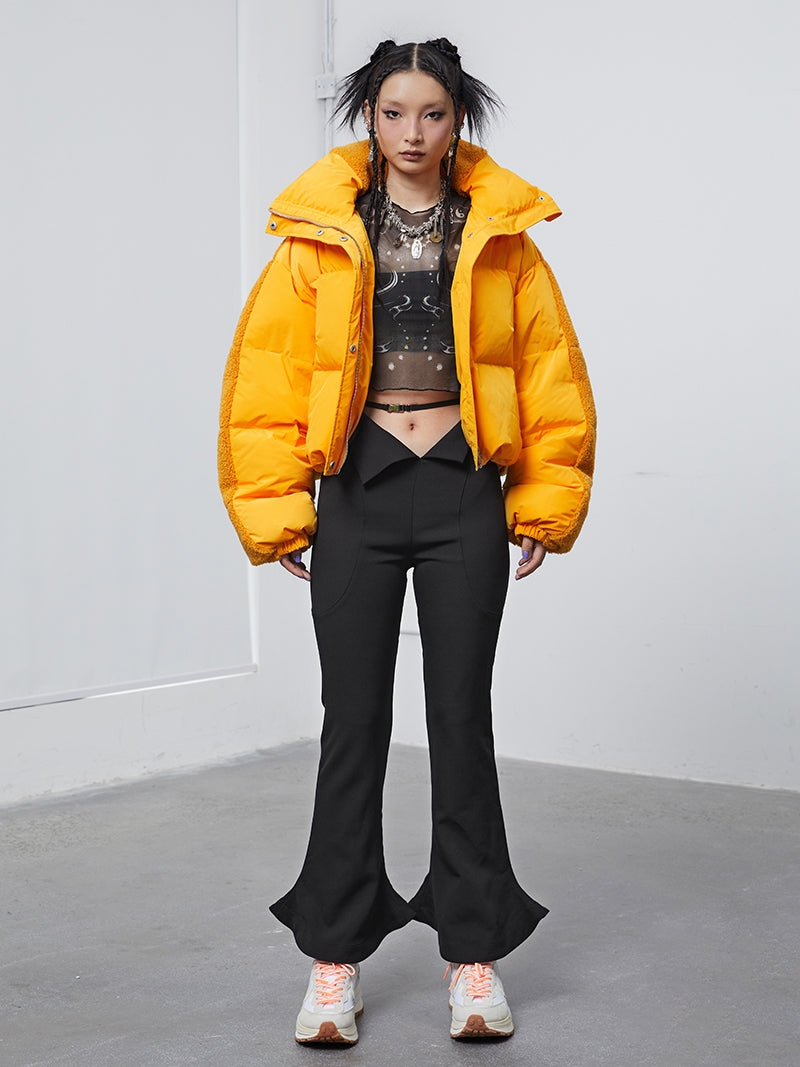 Stand Collar Orange Down Jacke