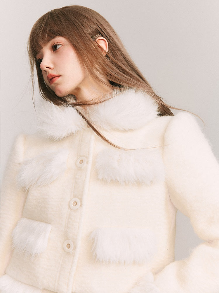 Fluffy wool jacket hotsell