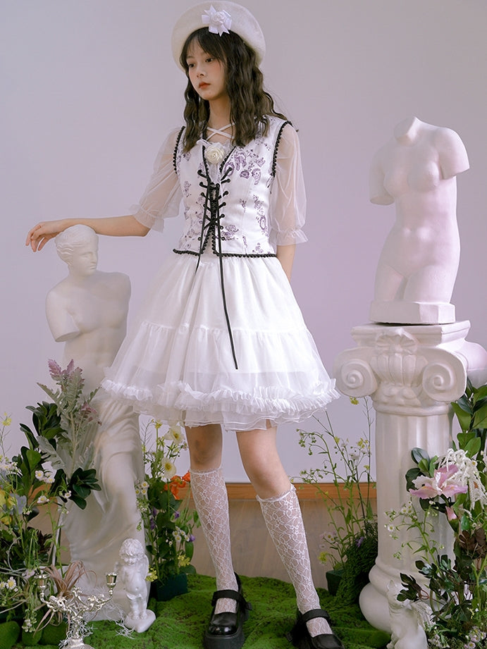 Pur moelleux tull gothic lolita one-pièce