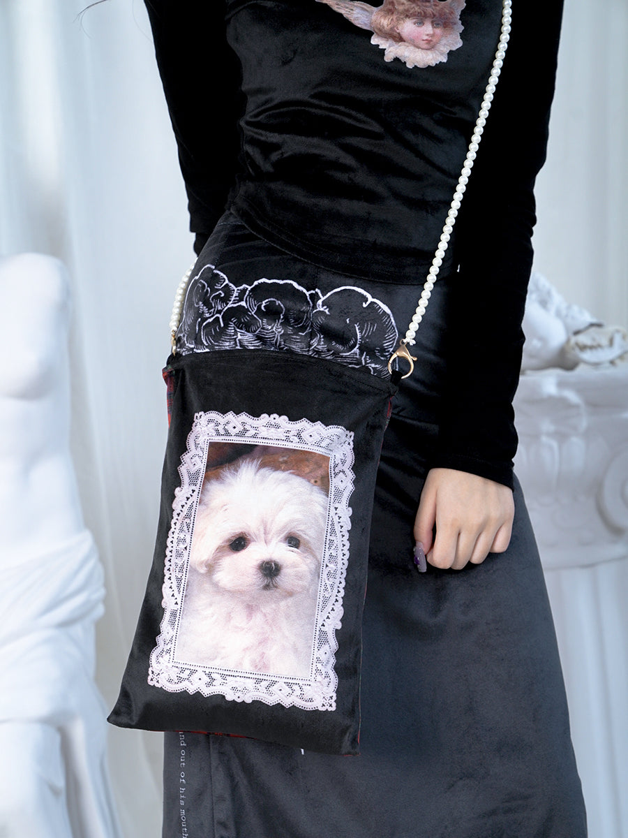 Animal Plaid Cross Lace Gothic Bag Gothic