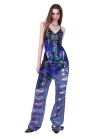 Irregularly Cut Bone Camisole Dress PPK0101