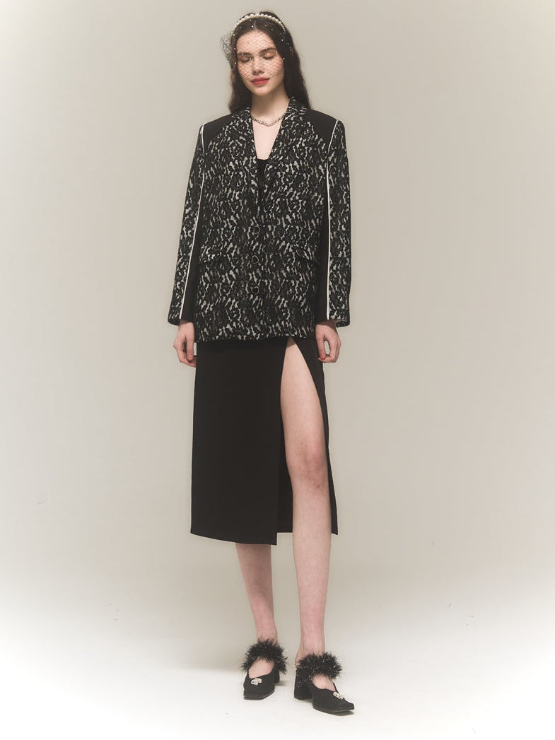 Lace Stitching Long-sleeved Jacket