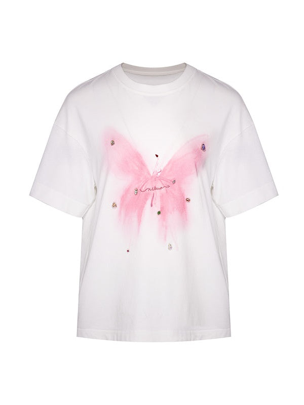 Butterfly Print Loose T-shirt