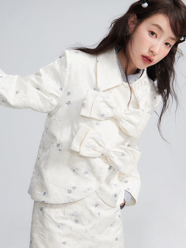 Bug geprägte Jacquard Short Jacket