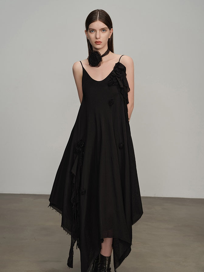 Asymmetry Slip Long Dress