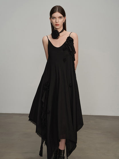 Asymmetry Slip Long Dress