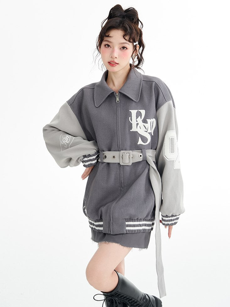 Polo Collar Baseball Short Coat