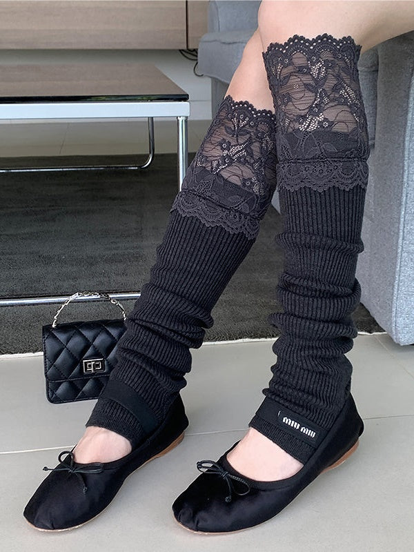 Elastic Lace Stitch Leg Sleeves