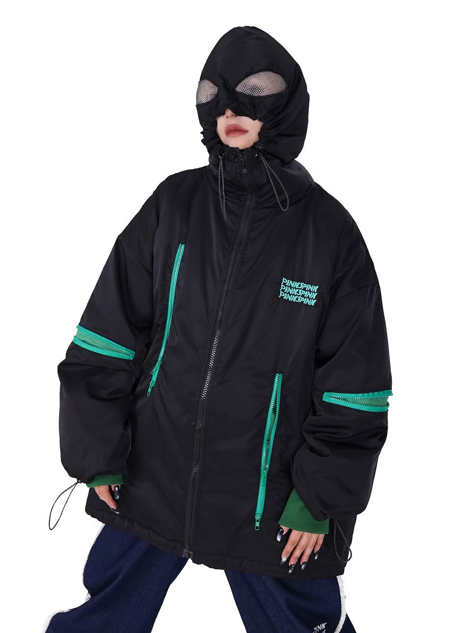 Hooded Zipper Device Cotton Jacket