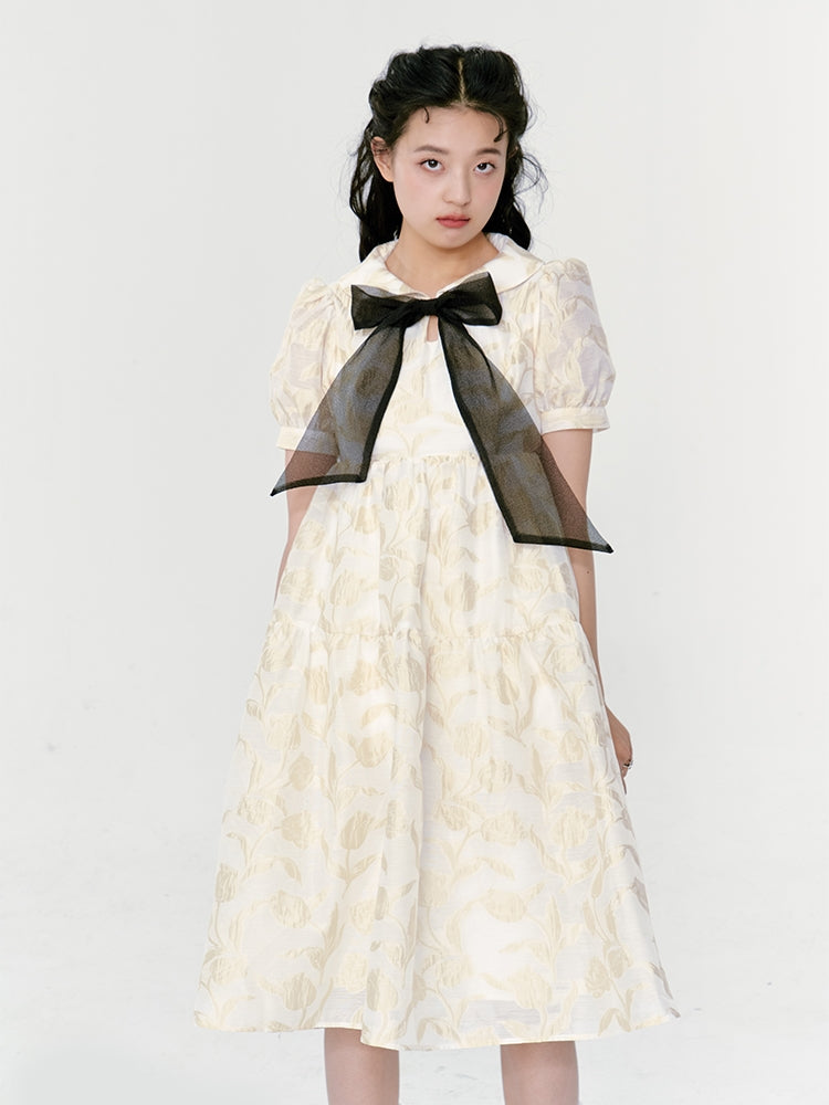 Tulip Jacquard Doll Collar Dress