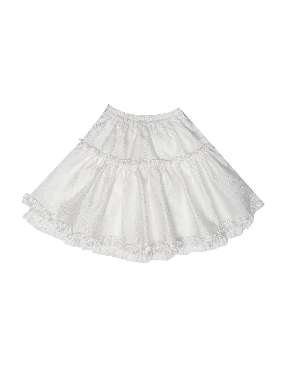 Frill Flower Flare Lolita Skirt