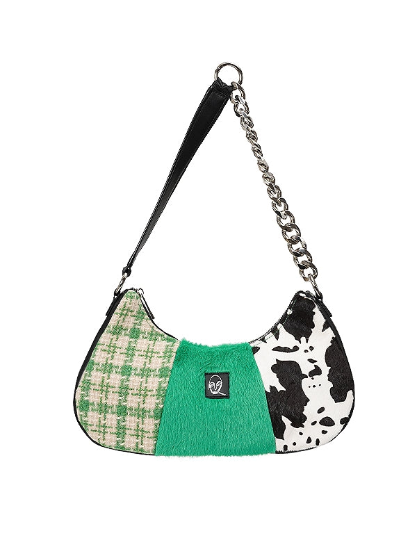 Retro Shoulder Animal Hnad Plaid Bag