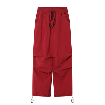 DRAWSTRING STRAIGHT LOOSE CASUAL CARGO-PANTS