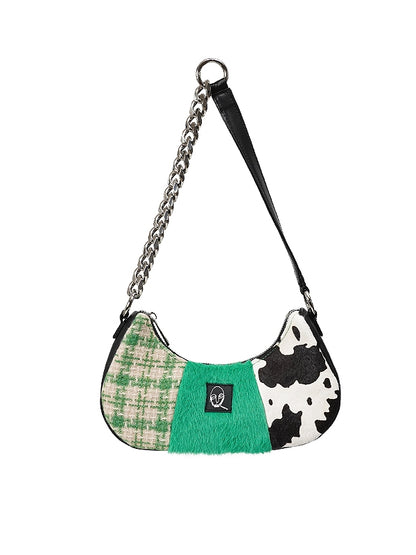 Retro Shoulder Animal Hnad Plaid Bag