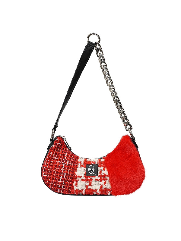 Retro -Hand -Schulter -Plaid -Tasche