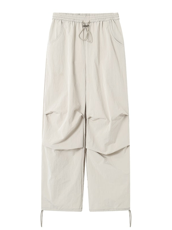 DRAWSTRING STRAIGHT LOOSE CASUAL CARGO-PANTS