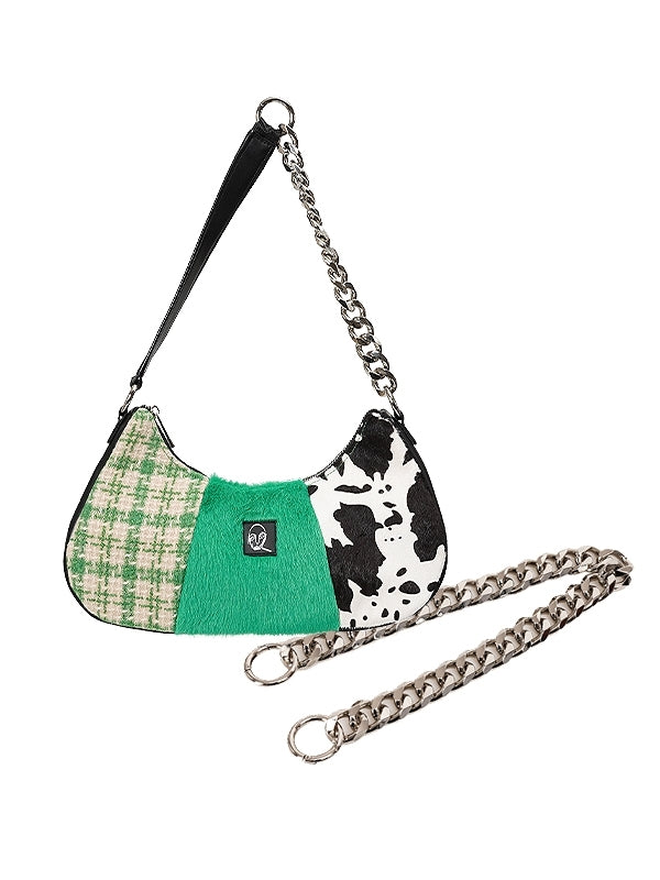 Retro Shoulder Animal Hnad Plaid Bag