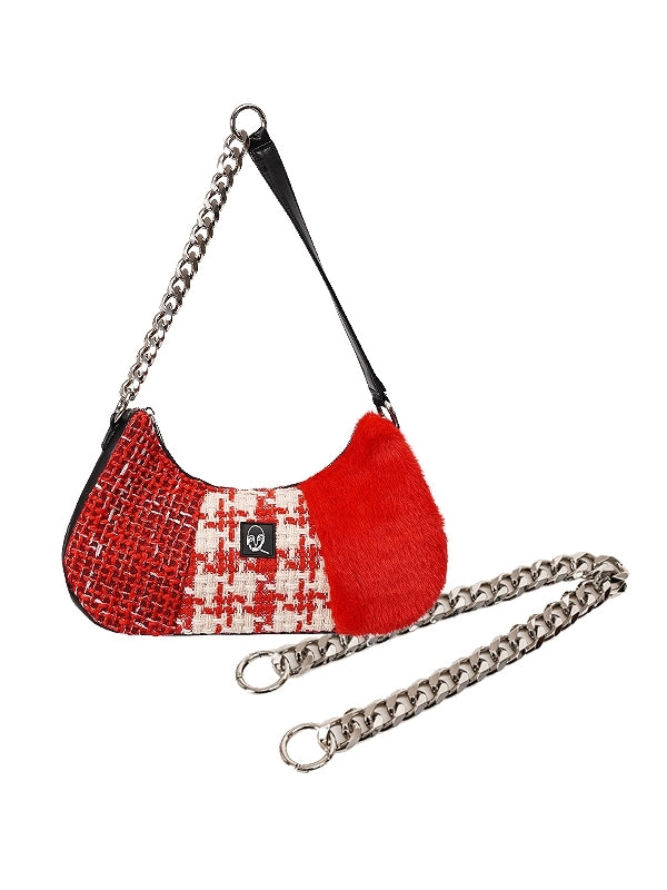 Retro -Hand -Schulter -Plaid -Tasche