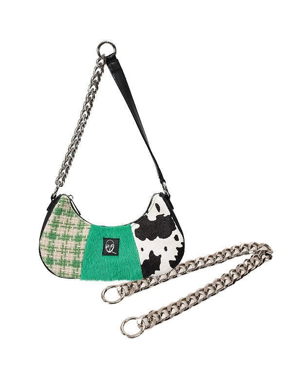 Retro Shoulder Animal Hnad Plaid Bag