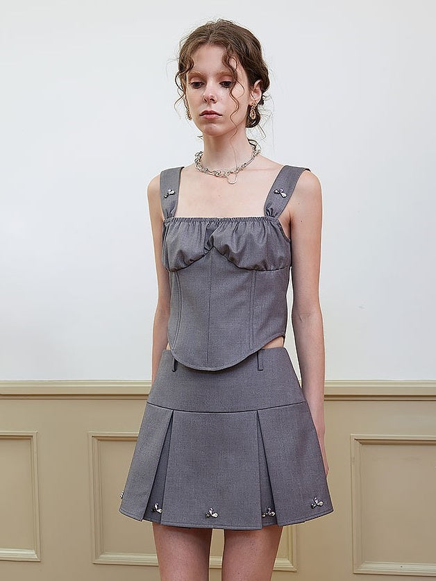 Short Wide PLEATED SKIRT