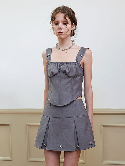 Short Wide PLEATED SKIRT