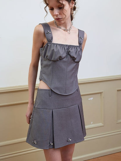 Short Wide PLEATED SKIRT