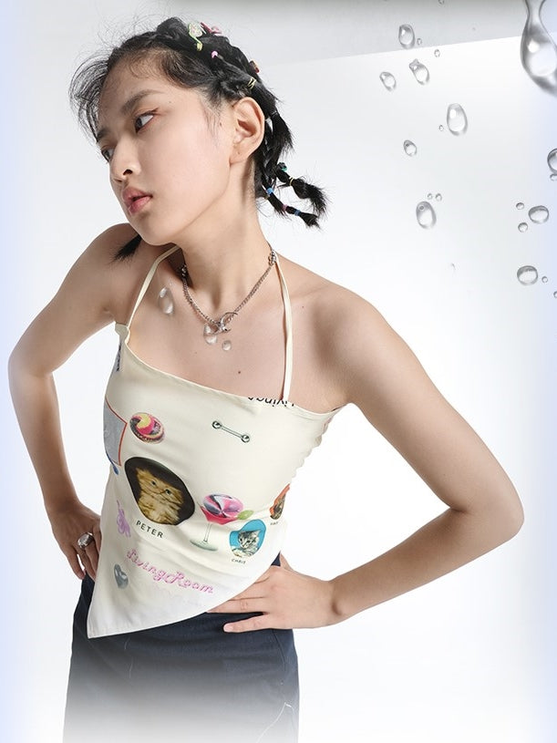Halter Neck Printed Sling