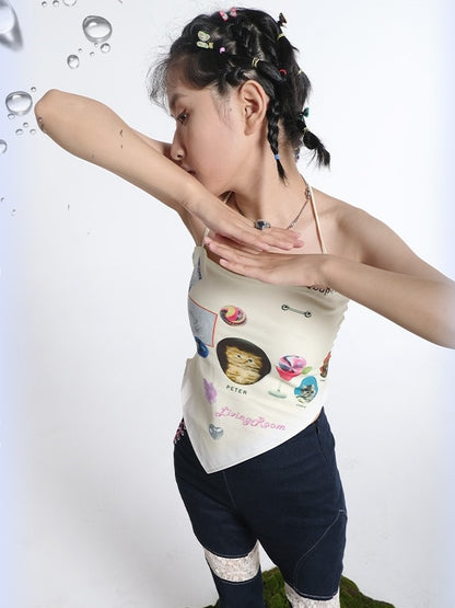 Halter Neck Printed Sling