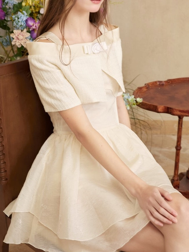 Camisole Short Dress ＆ Cropped Strap Jacket